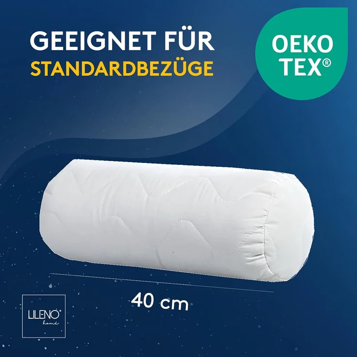 LILENO HOME Nackenrolle 15x40 (4er Set) – 95 °C waschbar, Oeko-Tex, Made in DE – Allergiker Kissenrolle für optimale Entspannung & Entlastung – Ideales Nackenrolle Kissen für Rücken & Nacken – Bild 3