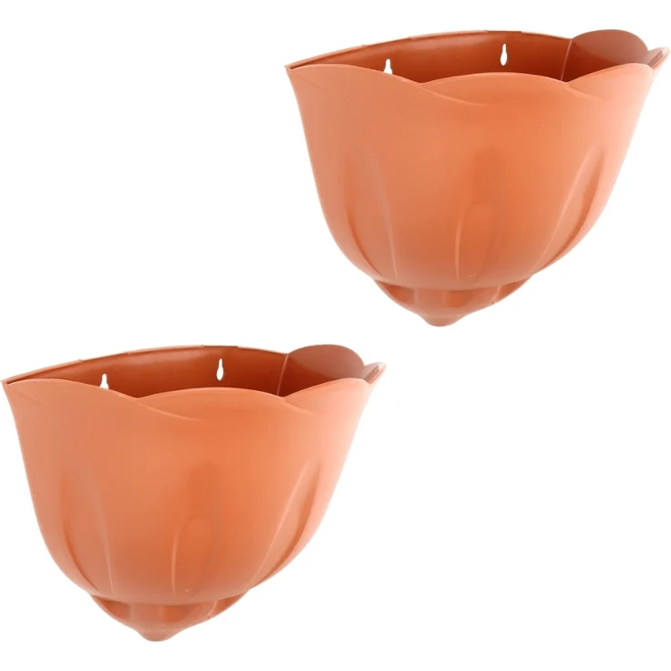 2er Set Blumentopf Wand Blumentopf Wandmontage Wandblumentopf Wandvasen für Pflanzen Pflanzen Wandhalterung Wandtopf Außenbereich Terrakotta – Bild 7