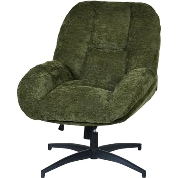 MEUBLE COSY Bürostuhl Ergonomisch Schreibtischstuhl mit höhenverstellbar Wippfunktion 360° Drehbar, aus Chenille-Stoff, ohne Rollen, Grün – Bild 7