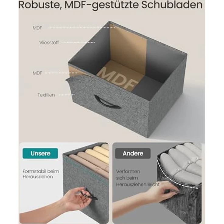 SONGMICS BELLAH Kollektion - Kommode, Schrank, Aufbewahrungsschrank, Stahl, für Schlafzimmer, Flur, Wohnzimmer, 7 Schubladen, modern, schiefergrau LGS323G101 – Bild 6