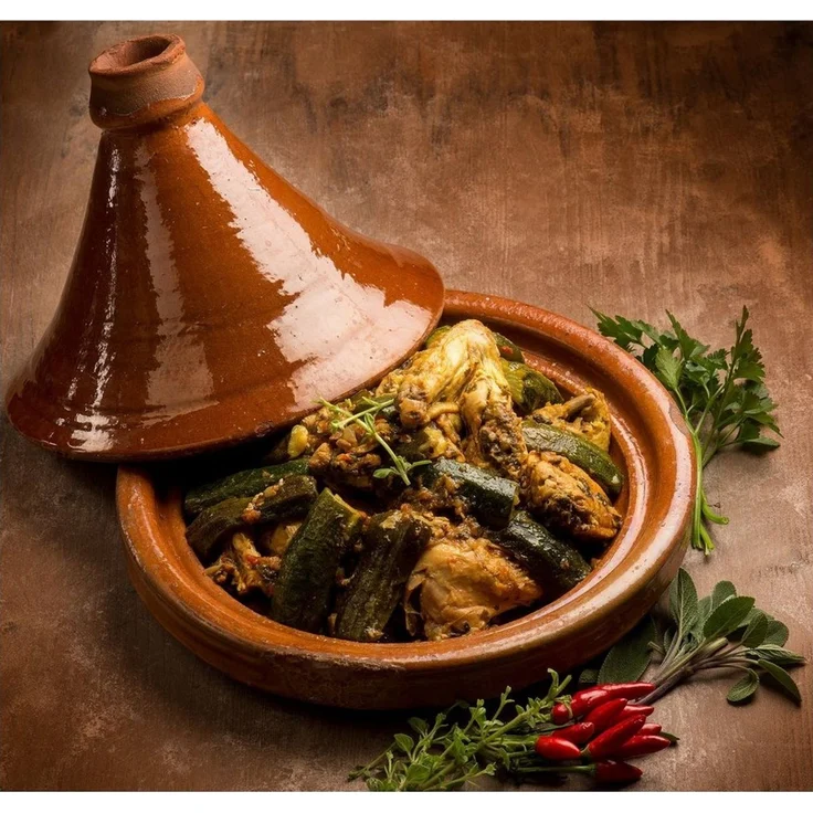 Annastore Dampfgartopf Tajine aus Ton Ø 27 cm für 4-5 Personen - Marokkanische Tagine, Schmortopf – Bild 3