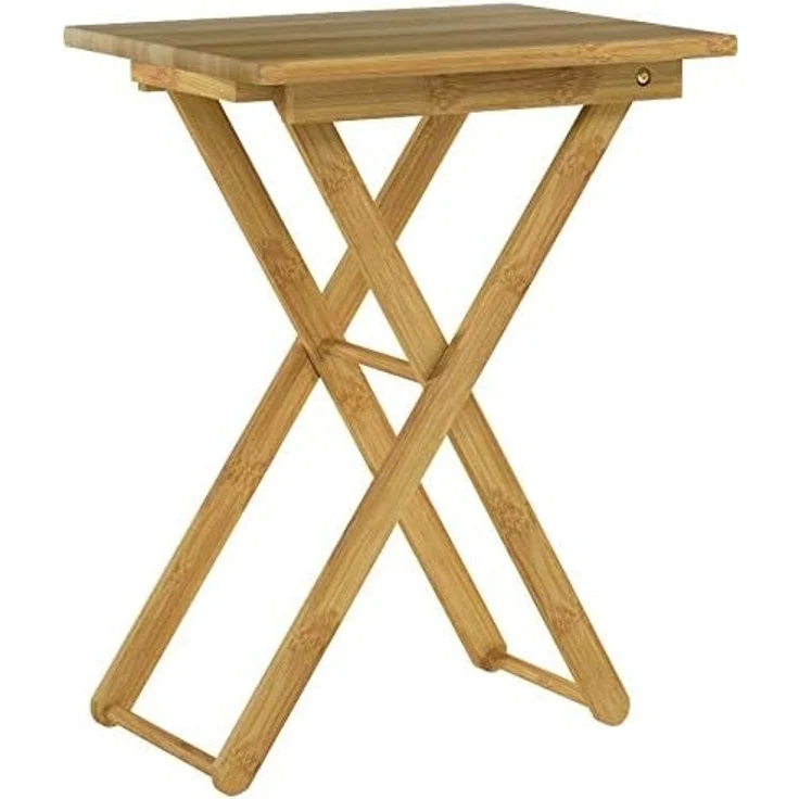 Relaxdays Beistelltisch klappbar, Bambus Natur, 52 x 40 x 31 cm – Bild 4