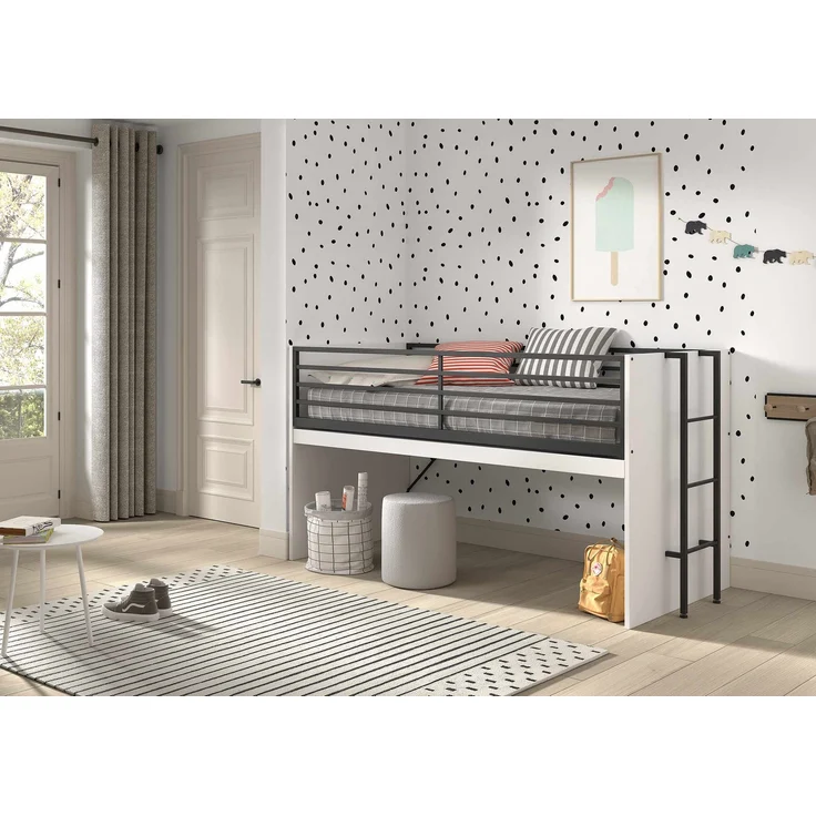 Halbhohes Bett mit Schreibtisch u. Regalen Sam 98 x 219 x 116.6 cm – Bild 2