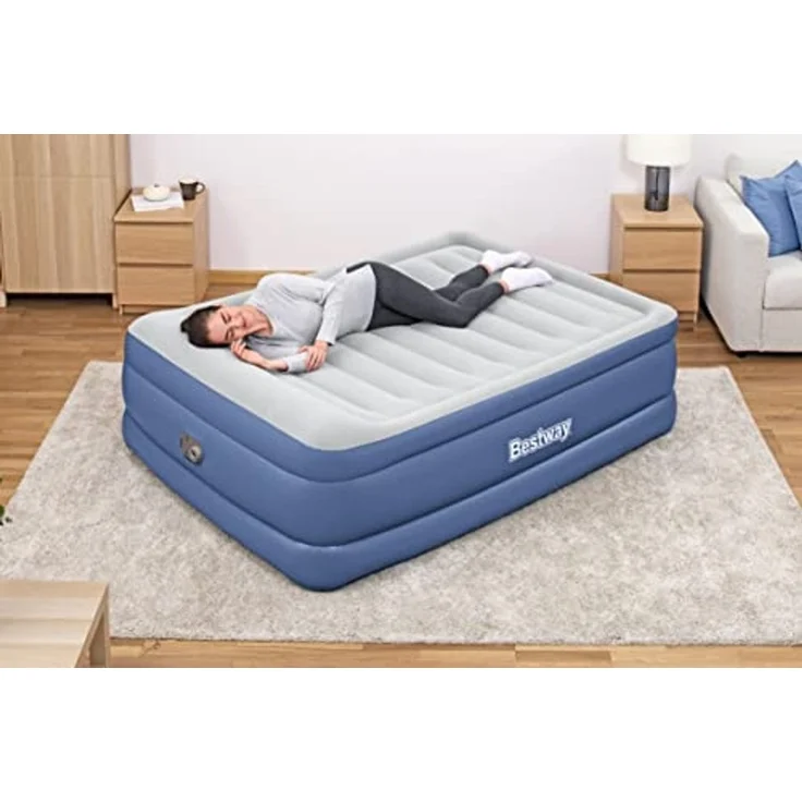 TriTech™ Doppelluftbett mit integrierter Elektropumpe, Blau/Grau, 203 x 152 x 61 cm – Bild 2