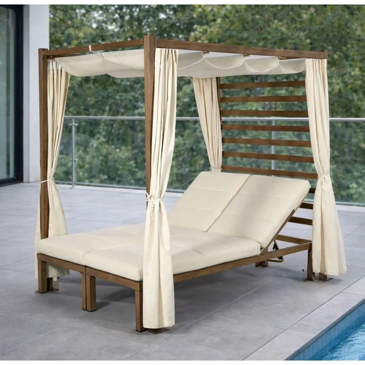 Gardissimo LOVINA Doppel Daybed Loungebett Doppelliege Gartenliege Pavillon mit Dach – Bild 1