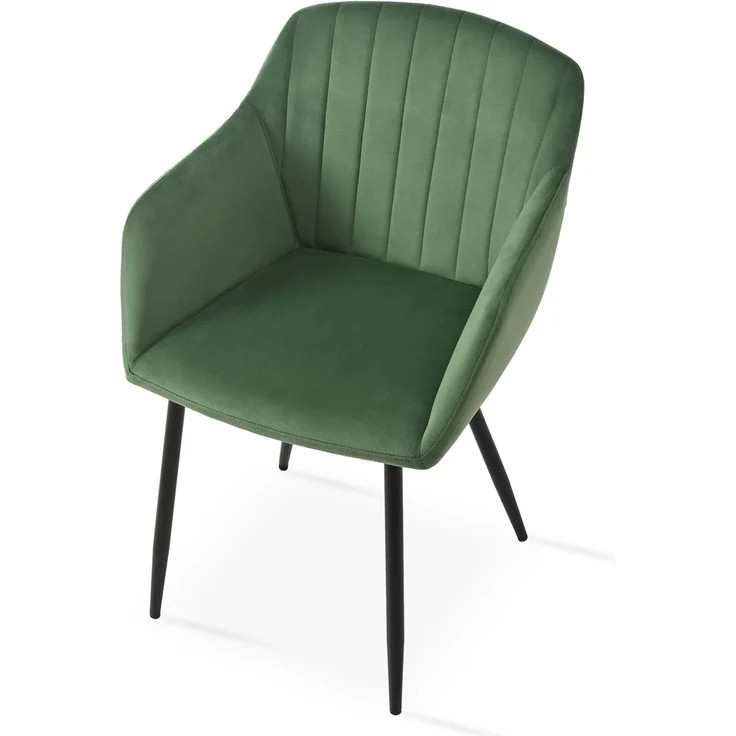 GOEURVANT 711 Esszimmerstühle 4er-Set mit Armlehnen, Samt - Waldgrün – Bild 4