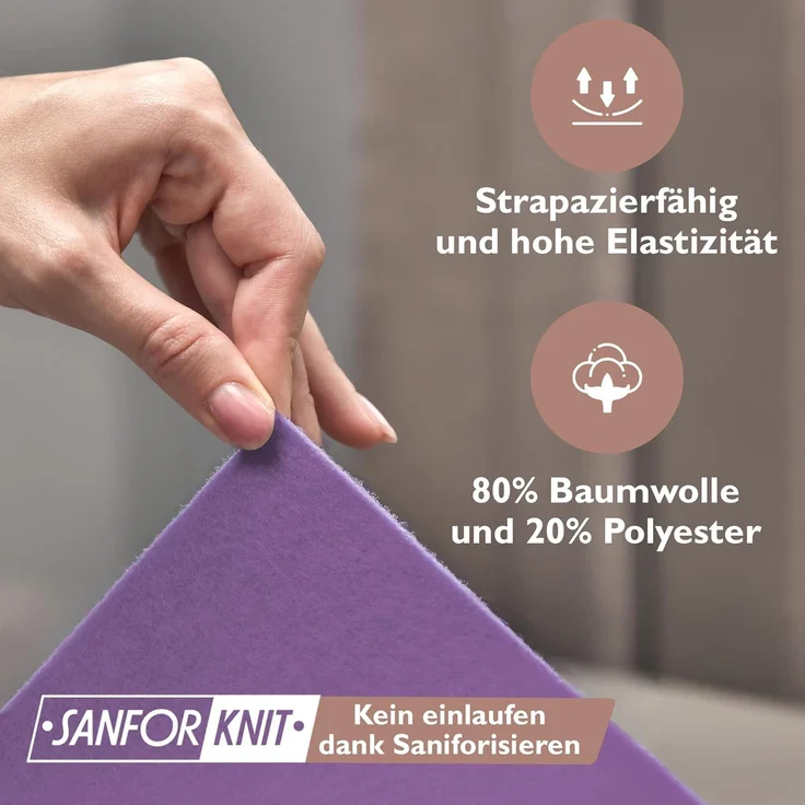 leevitex® Spannbettlaken für kalte Nächte – angenehm weich, passgenau, farbstark & pflegeleicht, Thermo-Fleece, Gummizug: Rundum, (1 Stück), OEKO-TEX zertifiziert, hautfreundlich, 40 cm Steghöhe, elastisch – Bild 4