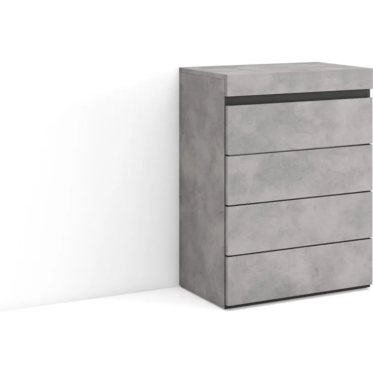 Skraut Home | Kommode mit Schubladen | Aufbewahrungsschrank | 57 x 75 x 35 cm | Für Schlafzimmer, Zimmer | Sideboard, Schrank | Moderner Stil | Zement