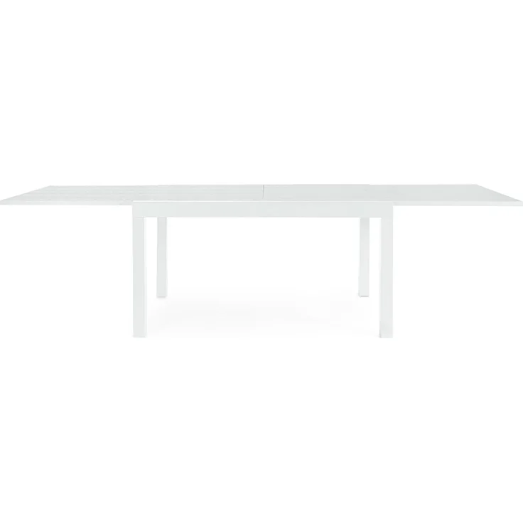 Gartenesstisch Cliv ausziehbar aus Aluminium, modern, weiß, rechteckig für 6–8 Personen – Bild 3