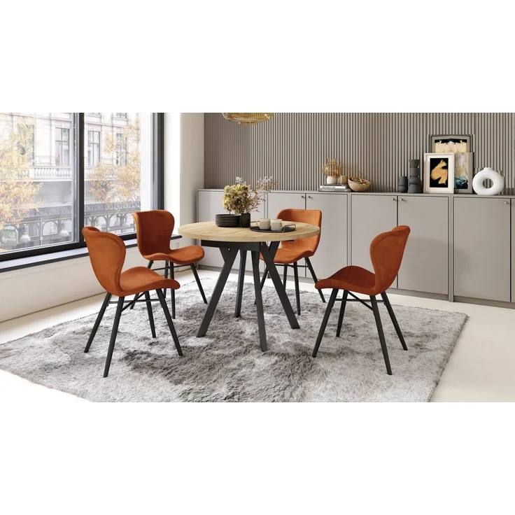 designimpex Esstisch Design Esstisch Aldo ausziehbar 90 cm bis 145 cm rund Esszimmer Tisch, Esstisch, Esszimmertisch, Tisch, Ausziehtisch, Küchentisch, Esszimmer – Bild 1