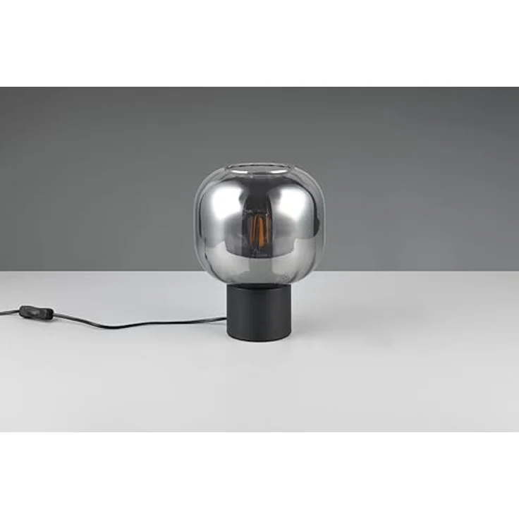 TRIO DIVA Tischleuchte, Klemmleuchte mit Glasschirm, schwarz, 20x26 cm, ideal für energiesparende LED Leuchtmittel – Bild 3
