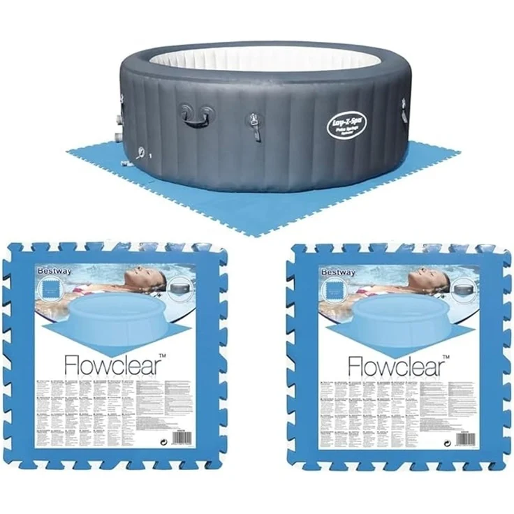 Bestway | Flowclear Pool-Bodenschutzfliesen XL-Pack | 18 Stück á 50 x 50 cm | Blau | ideal um Schutz des Poolbodens und des Rasens – Bild 3