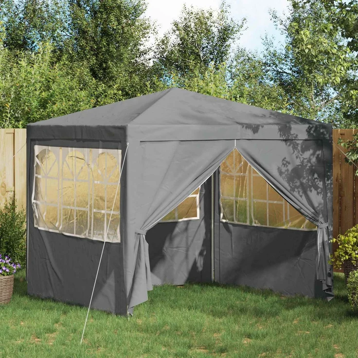 vidaXL Party-Zelt Hellgrau 250 x 250 x 240 cm PE und Stahl 42032997 – Bild 1
