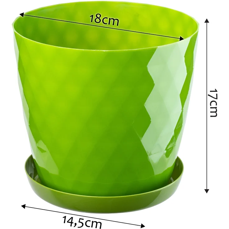 KADAX Blumentopf aus Kunststoff mit Ständer, Blumenabdeckung, 18 cm, Grün – Bild 2