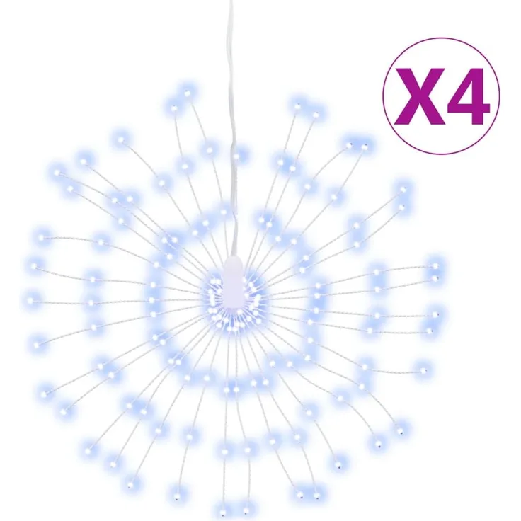 vidaXL Weihnachtsbeleuchtungen Feuerwerk 4 Stk. 140 LEDs Kaltweiß 17cm 356222