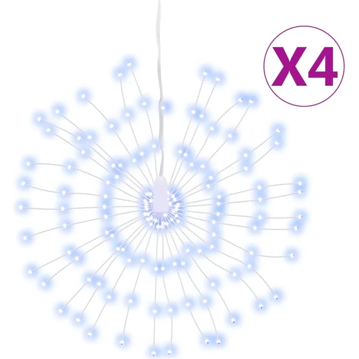 vidaXL Weihnachtsbeleuchtungen Feuerwerk 4 Stk. 140 LEDs Kaltweiß 17cm 356222 – Bild 1