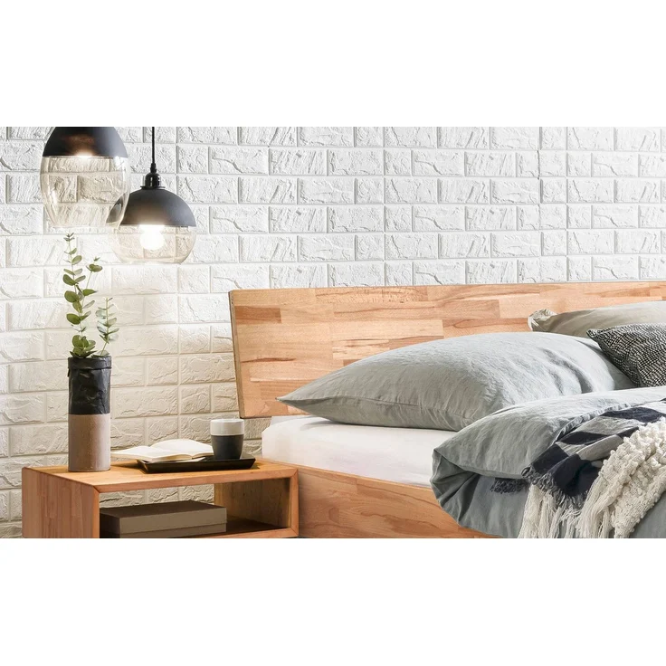 Hasena Massivholzbett Asti Kernbuche mit Metallkufen 140x210 cm, Fußhöhe 20 cm – Trento – Bild 3