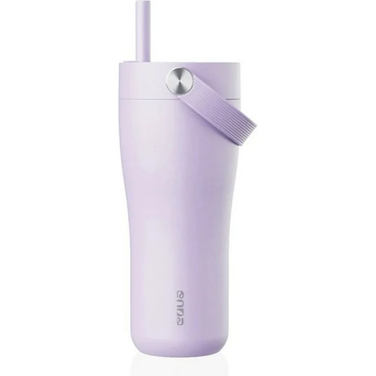Thermo Trinkflasche mit Strohhalm Thermobecher Edelstahl EQUA Carry Cup 0,6L Lavendel 310139 – Bild 4