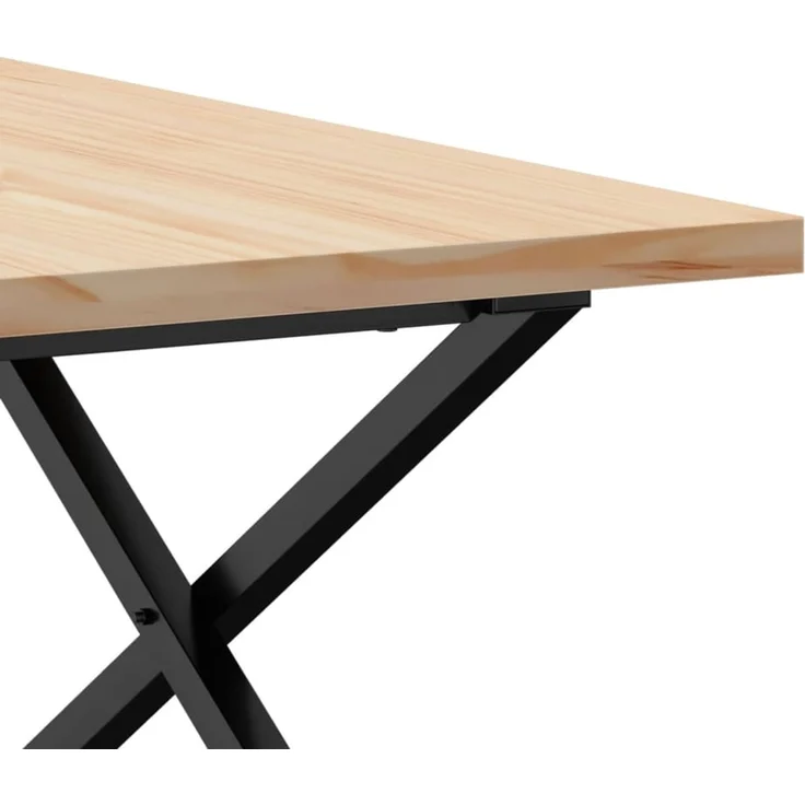 Couchtisch Sofatisch, X-Gestell 90x90x45,5cm Massivholz Kiefer & Stahl d453e – Bild 7