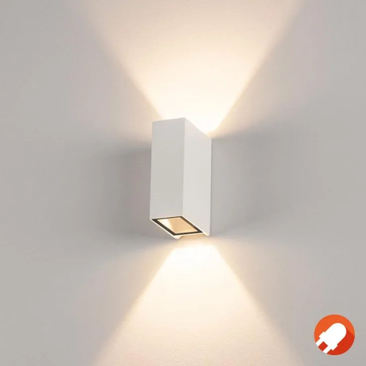 SLV No. 232441 QUAD XL 2 Wandleuchte eckig weiss LED 3000K up-down IP44