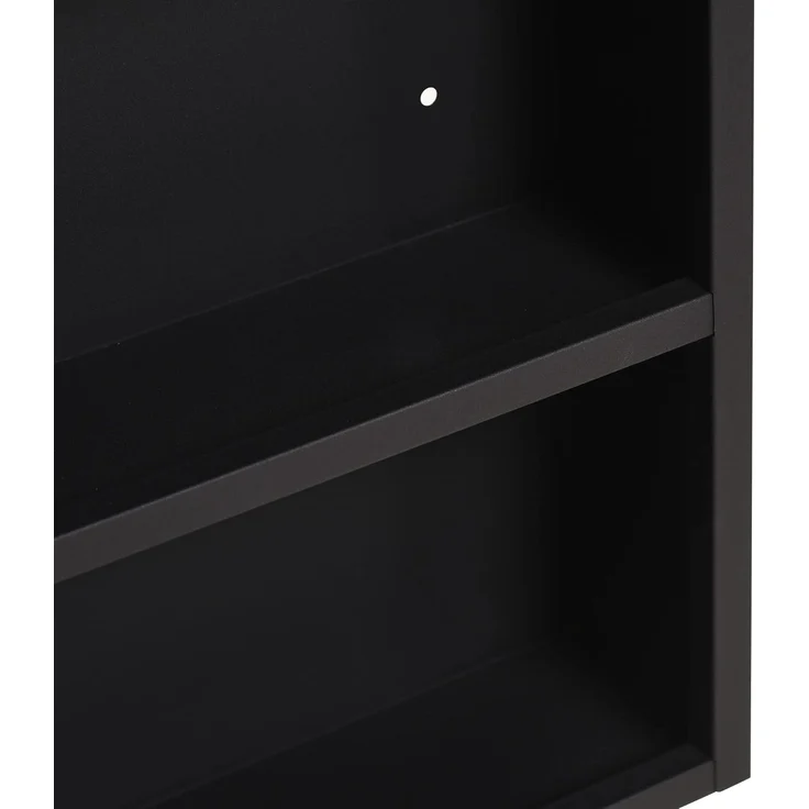 Kleankin Spiegelschrank Badezimmerschrank mit Spiegeltür 2 Innenböden und 1 offenem Regal (Badschrank, 1-St, Hängeschrank) Edelstahl, Glas, Schwarz, 46 x 13,5 x 58 cm – Bild 9