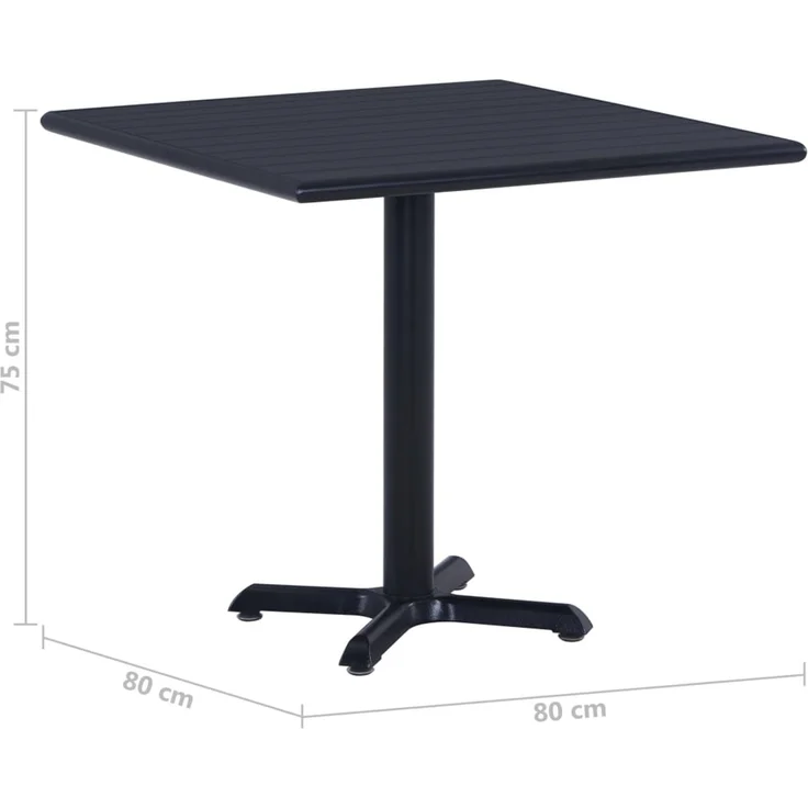 Gartentisch, Balkontisch, Beistelltisch Schwarz 80 x 80 x 75 cm – Bild 6
