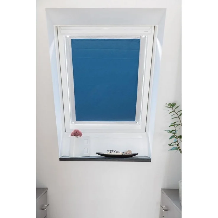 Dachfensterrollo Haftfix Hitzeschutz Verdunkelung, LICHTBLICK ORIGINAL, abdunkelnd, ohne Bohren, verspannt, Haftfix, mit Thermobeschichtung – Bild 3