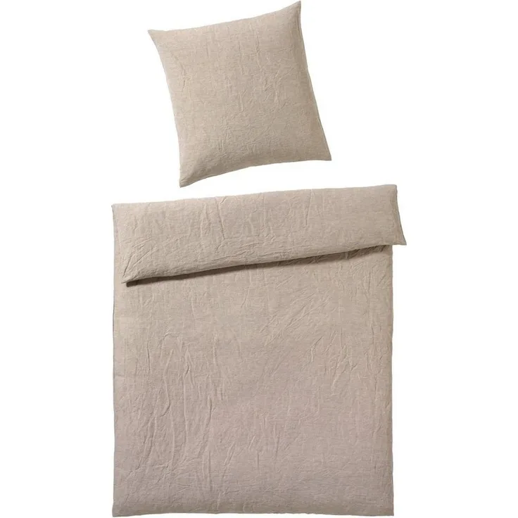 Elegante Bettwäsche Breeze in Gr. 135x200 oder 155x220 cm, Halbleinen, 2 teilig, Bettwäsche in Halbleinen-Qualität, Bettwäsche mit Reißverschluss