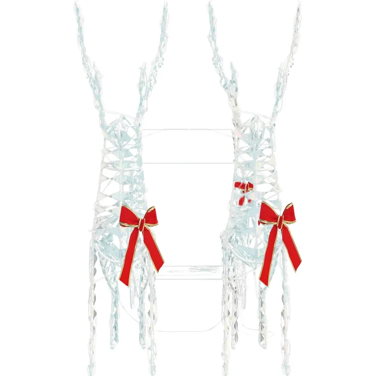 vidaXL 3D-Weihnachtsrentier mit Schlitten LOVIISA 3 stk. Warmes Weiß 42018970 – Bild 6