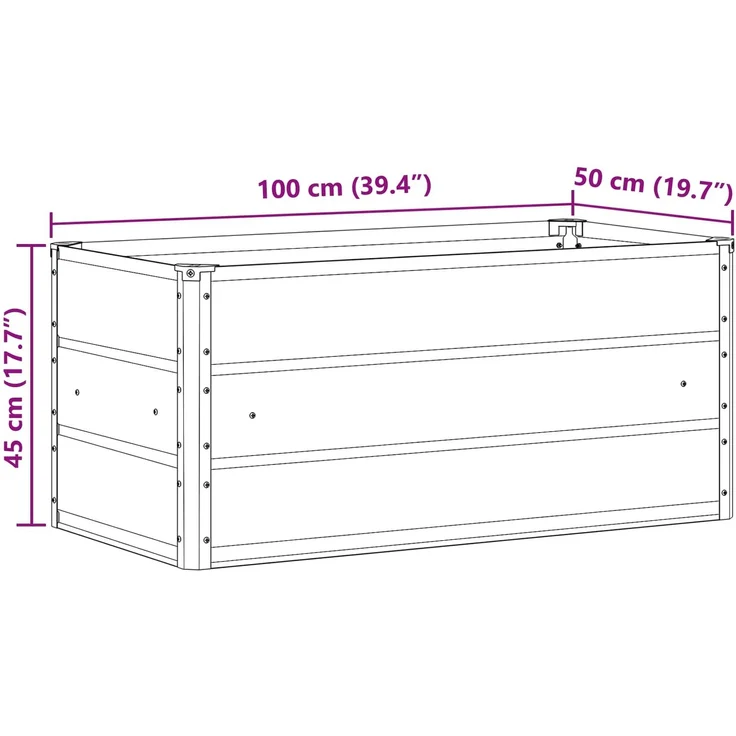 vidaXL Pflanzkübel Anthrazit 100 x 50 x 45 cm Verzinkter Stahl 42018202 – Bild 6