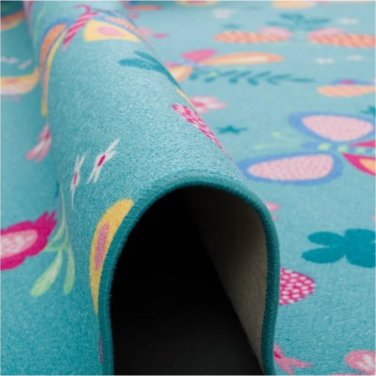Snapstyle Kinderteppich Kinder Spiel Teppich Schmetterling Rund, Rund, Höhe: 4 mm – Bild 3