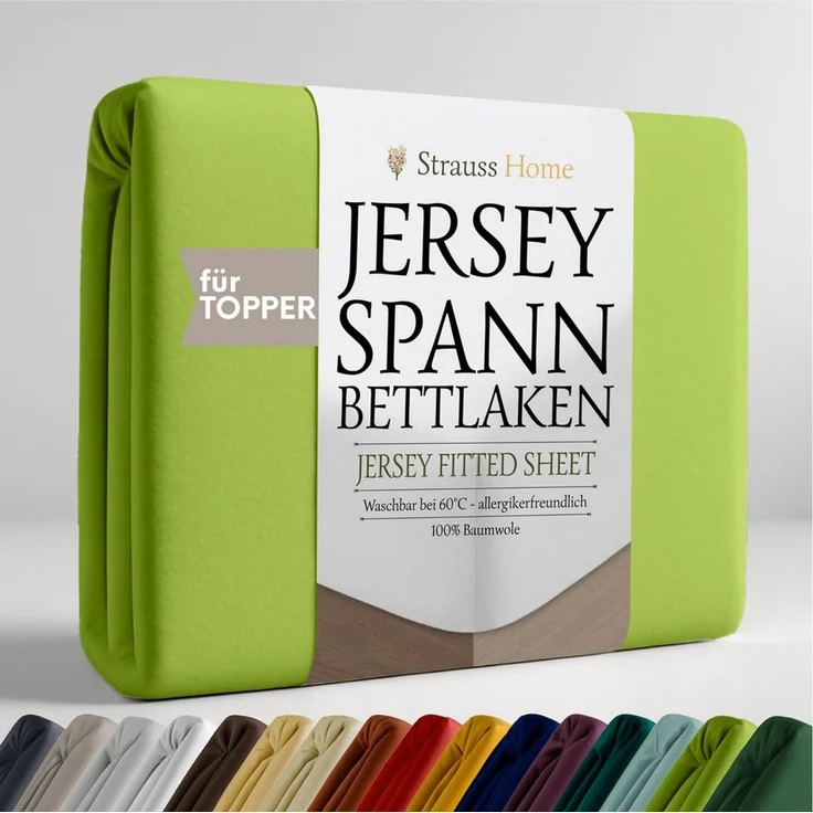 Strauss Home Spannbettlaken Premium Topper Spannbettlaken 150GSM für Matratzen-Topper 10cm Höhe, Gummizug: Rundumgummi, für Topper mit einer Höhe von 10cm, OEKO-TEX zertifiziert – Bild 1