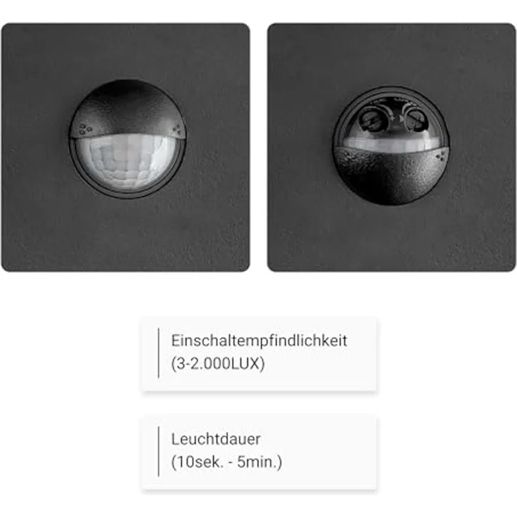 SEBSON Außen-Wandleuchte LED Außenleuchte Bewegungsmelder 9m/140° IP65, 15W 1300lm kaltweiß, Kaltweiß, Bewegungsmelder programmierbar – Bild 4