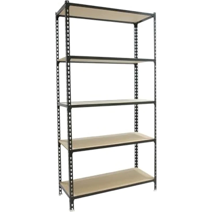 Simon Rack Metallregale, 2000 x 1000 x 300 mm, 5 Holzböden, 150 kg Biegepunkt, Lagerregale, Anthrazit/Holz - Holz – Bild 2