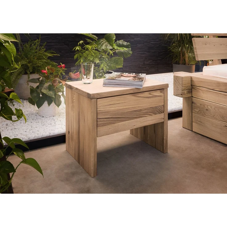 Nachttisch Wildeiche 50x35x40 bianco geölt JANGALI #119 – Bild 9
