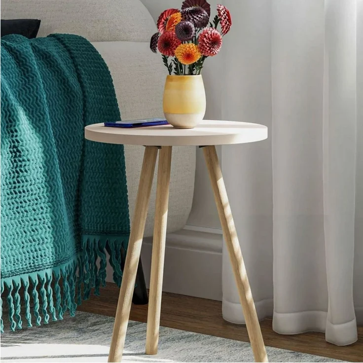 Jungengel Beistelltisch Kaffeetisch Dreibein 9x Farben Holz Ablagetisch Nachttisch Rundtisch, Vintage & Retro, Einfacher Aufbau, TSE, ISO 9001 und FSC – Bild 2
