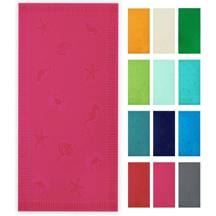 ZOLLNER Strandtuch, Frottier (1-St), 100 x 200 cm, 100% Baumwolle, vom Hotelwäschespezialisten