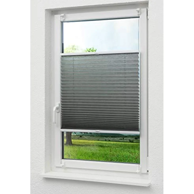 LYSEL® Plissee Klemmen Anthrazit, blickdicht, HxB 130x45cm – Bild 2