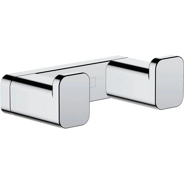 hansgrohe Handtuchhaken AddStoris, Badezimmer, (Handtuchhaken doppelt, Befestigungsmaterial, Montageanleitung), kratzfest und rostfrei – Bild 4
