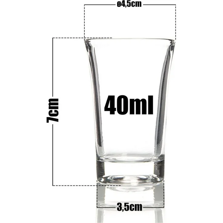 12 Stück Schnapsgläser 4cl aus Glas spülmaschinengeeignet - robuste Shotgläser in Gastro Qualität – Bild 2