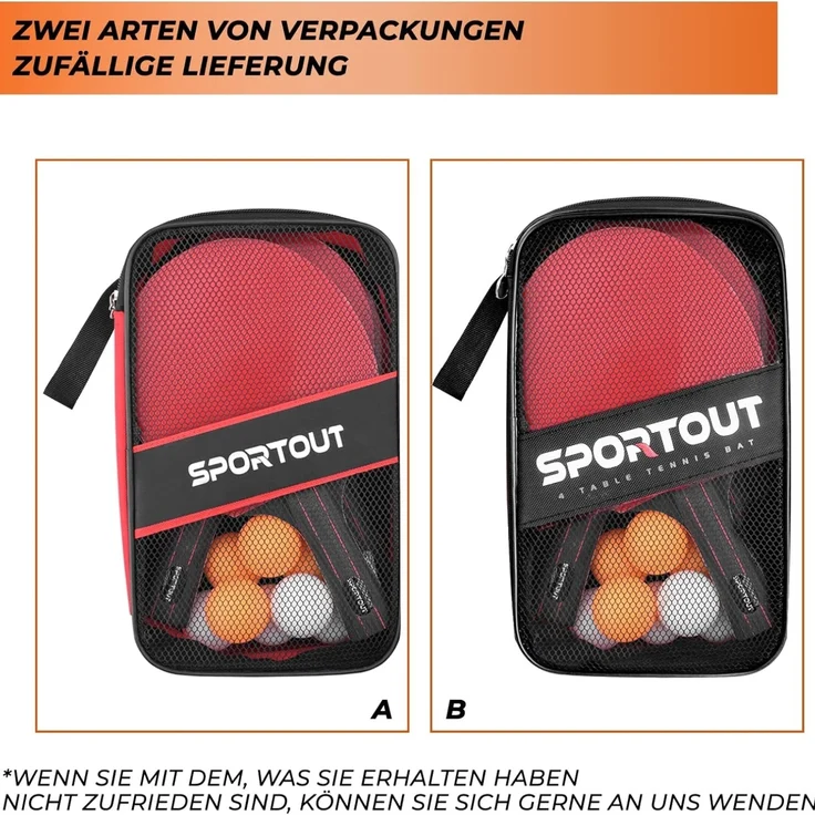 Tischtennisschläger Set inkl. 4 Schläger, 8 bunte Bälle und Aufbewahrungstasche – Bild 6
