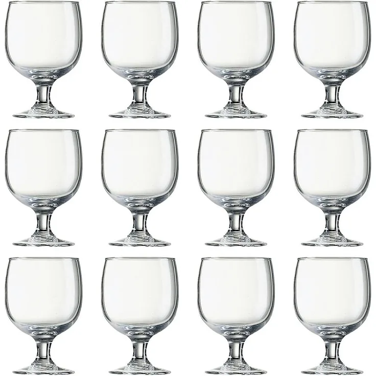 Arcoroc ARC E3562 Amélia Trinkglas, Wasserglas, Saftglas, Kelch, 250ml, Glas, transparent, 12 Stück