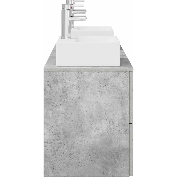 vidaXL Badezimmerschrank-Set 3 stk. Betongrau 129 x 41 x 79,5 cm 3405838 – Bild 7