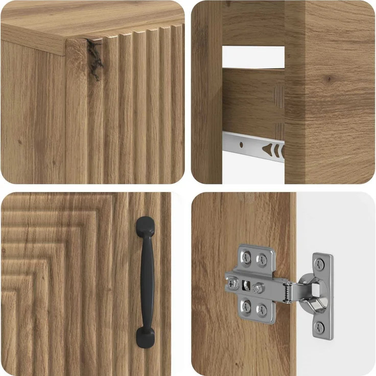 vidaXL 3-teiliges Badezimmer-Schranksystem HAARLEM Artisan-Eiche 3418025 – Bild 6