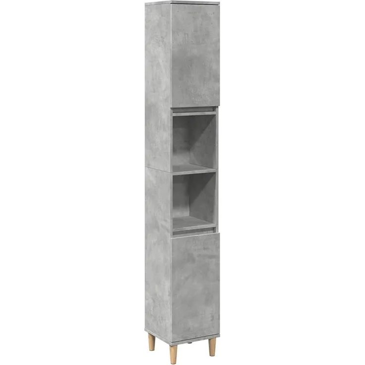 vidaXL Badschrank Betongrau 30x30x190 cm Holzwerkstoff 857101