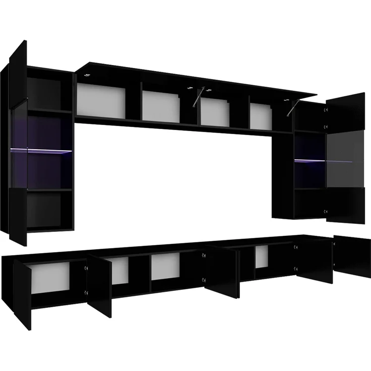 Wohnwand Calabrini I (Farbe: Nuss Warmia, ohne Beleuchtung) – Bild 3