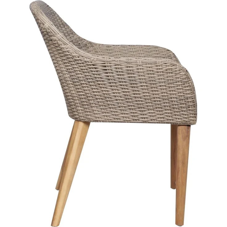 Gartenstuhl EGOS 2er Set Poly-Rattan 62,5x55x82 cm mit Polster Braun | Gartenstuhl Rattan Outdoorstühle Balkonstühle – Bild 6
