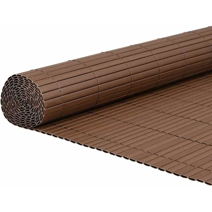 vidaXL Gartenzaun Doppelseitig Braun 1,8x3 m PVC 42002621 – Bild 2