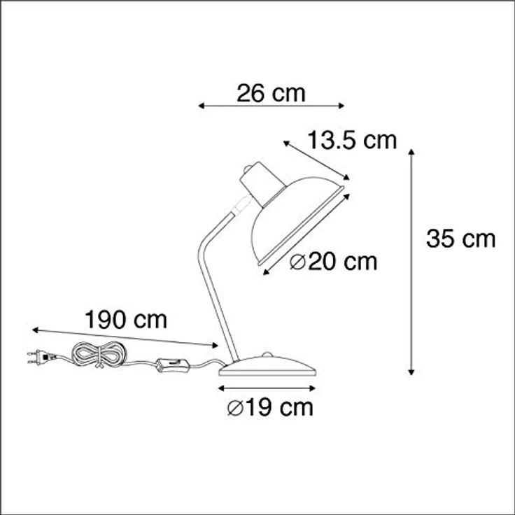 QAZQA Retro Tischlampe Milou, grün mit Bronze, E14 Fassung, dimmbar, 38 cm Höhe – Bild 4