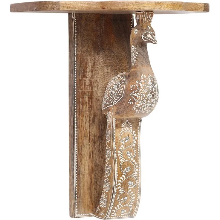 Marrakesch Orient & Mediterran Interior Konsolentisch Boho Wandregal Anshana handgefertigt aus Holz in Natur 38 cm im Trend (1-St), Wanddeko aus Holz – Bild 3